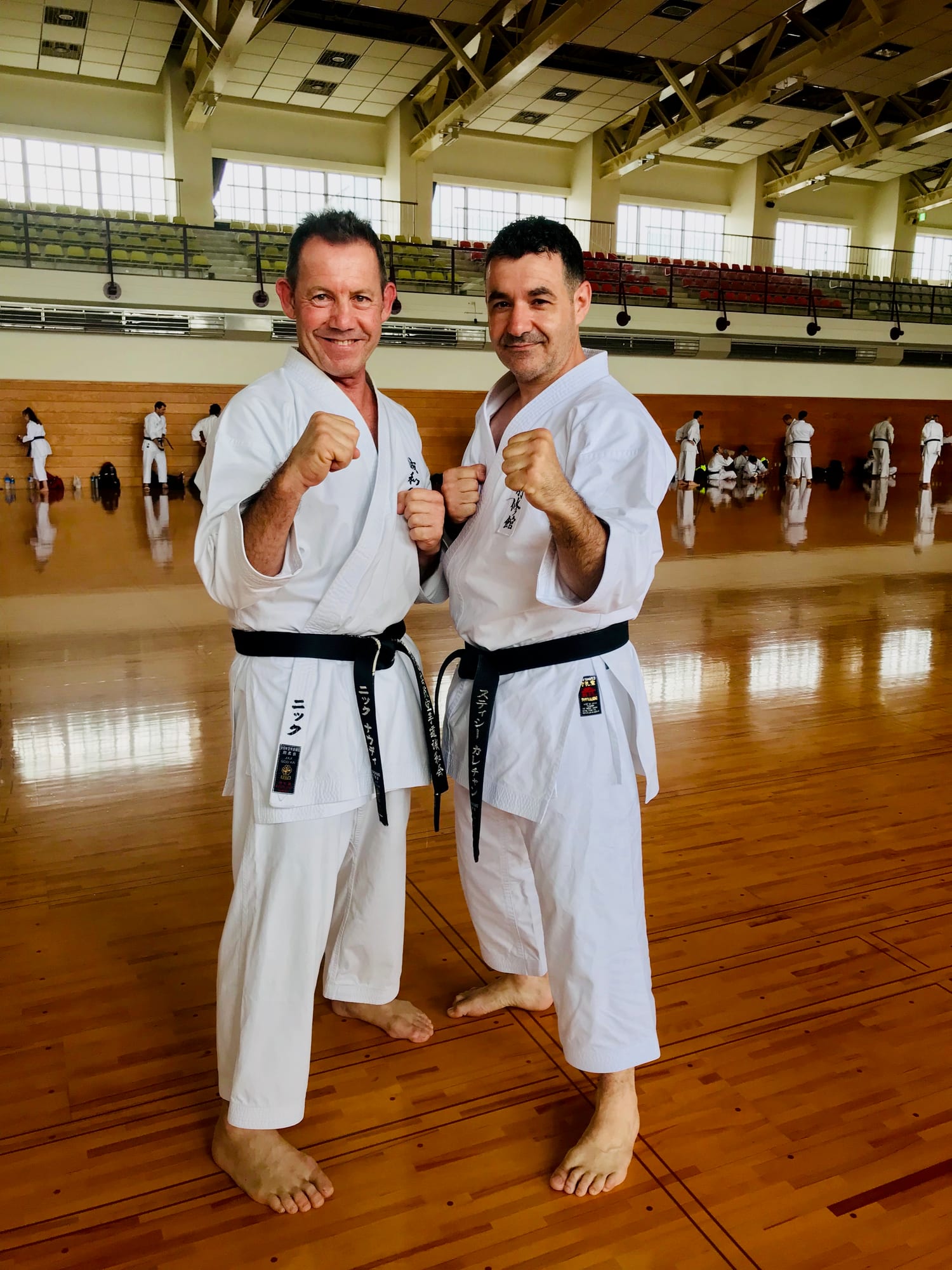 Nick Sensei with his teacher, Shihan Stacey Karetsian, in Japan